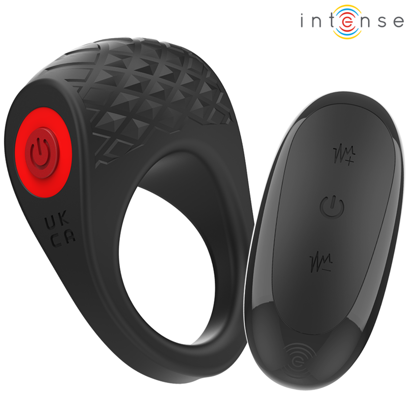 INTENSE - ANILLO VIBRADOR PARA PENE CLOVER 10 VIBRACIONES NEGRO