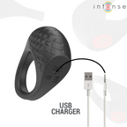 INTENSE - ANILLO VIBRADOR PARA PENE CLOVER 10 VIBRACIONES NEGRO