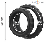 INTENSE - ANILLO PENEANO DOBLE DE SILICONA DEWEY NEGRO MODELO 2
