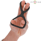 INTENSE - ANILLO PENEANO DOBLE DE SILICONA DEWEY NEGRO MODELO 2