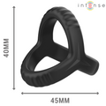 INTENSE - ANILLO PENEANO DOBLE DE SILICONA CARSON NEGRO MODELO 4
