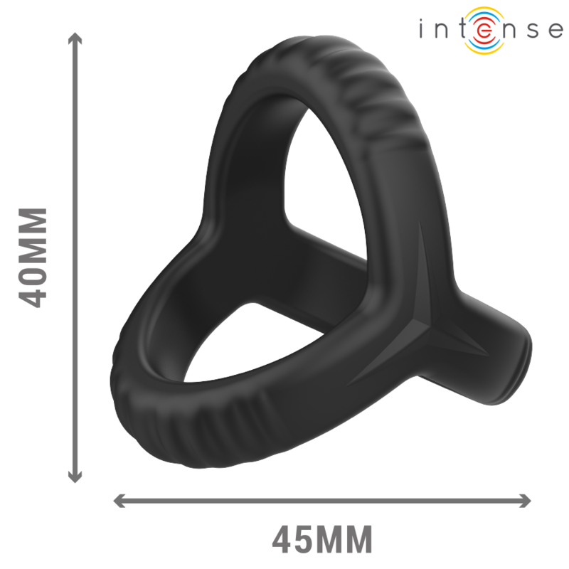 INTENSE - ANILLO PENEANO DOBLE DE SILICONA CARSON NEGRO MODELO 4