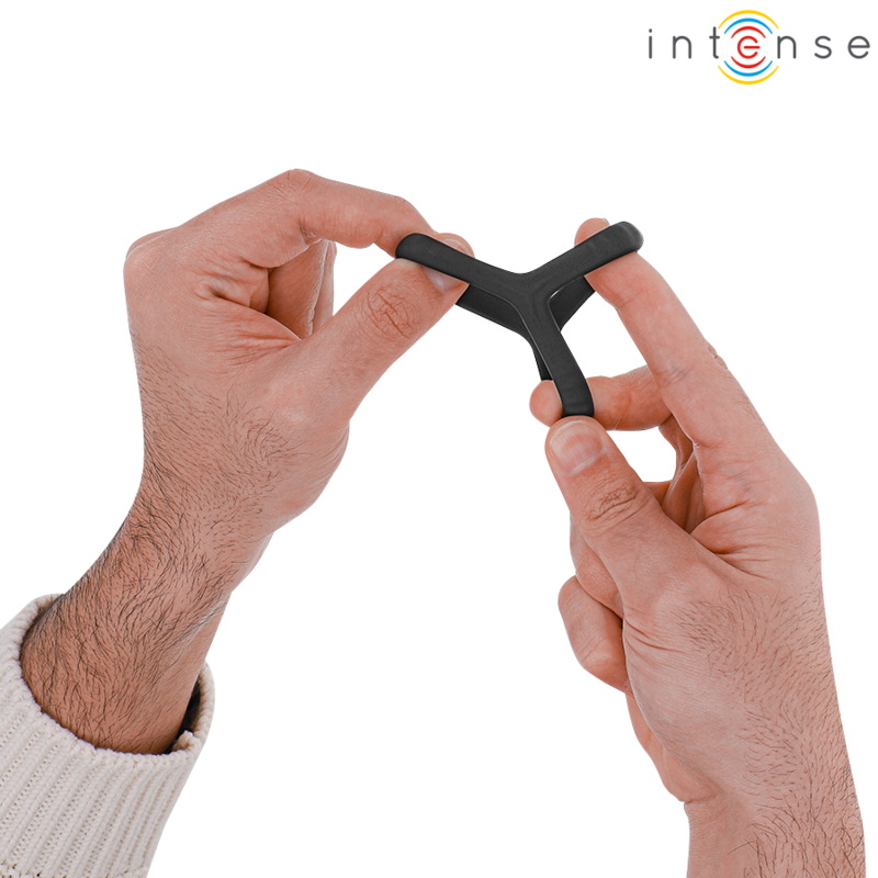 INTENSE - ANILLO PENEANO DOBLE DE SILICONA CARSON NEGRO MODELO 4