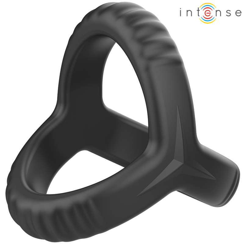 INTENSE - ANILLO PENEANO DOBLE DE SILICONA CARSON NEGRO MODELO 4