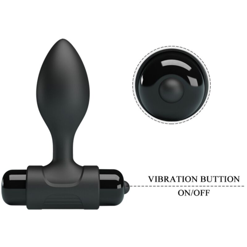 PRETTY LOVE - VIBRA BUTT 10 VIBRACIONES TAPÓN ANAL NEGRO