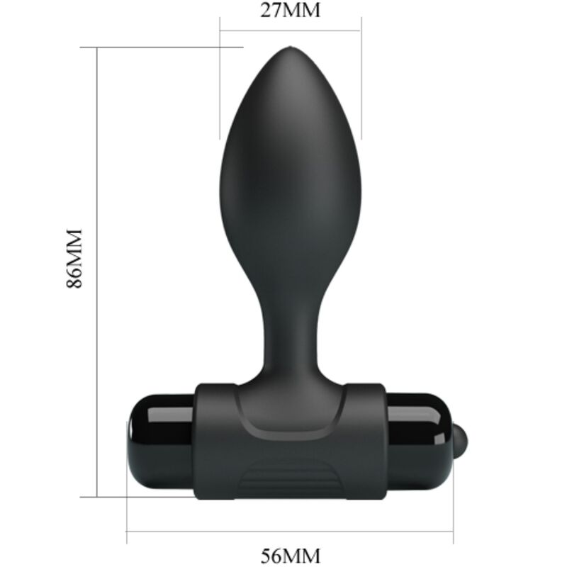 PRETTY LOVE - VIBRA BUTT 10 VIBRACIONES TAPÓN ANAL NEGRO