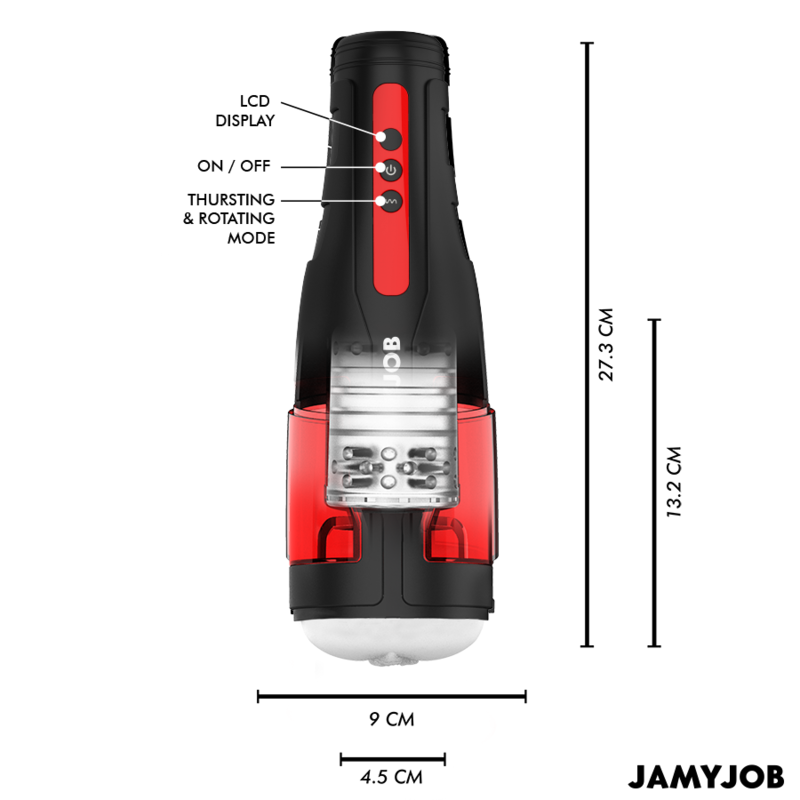 JAMYJOB - MASTURBATORE VAGINALE AUTOMATICO CYCLONE 10 MODALITÀ DI ROTAZIONE E SPINTA