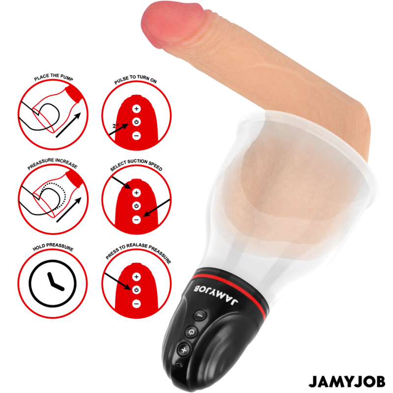 JAMYJOB - BOMBA DE TESTÍCULOS AUTOMÁTICA XPAND LITE, 3 NIVELES DE SUCCIÓN, GRIS