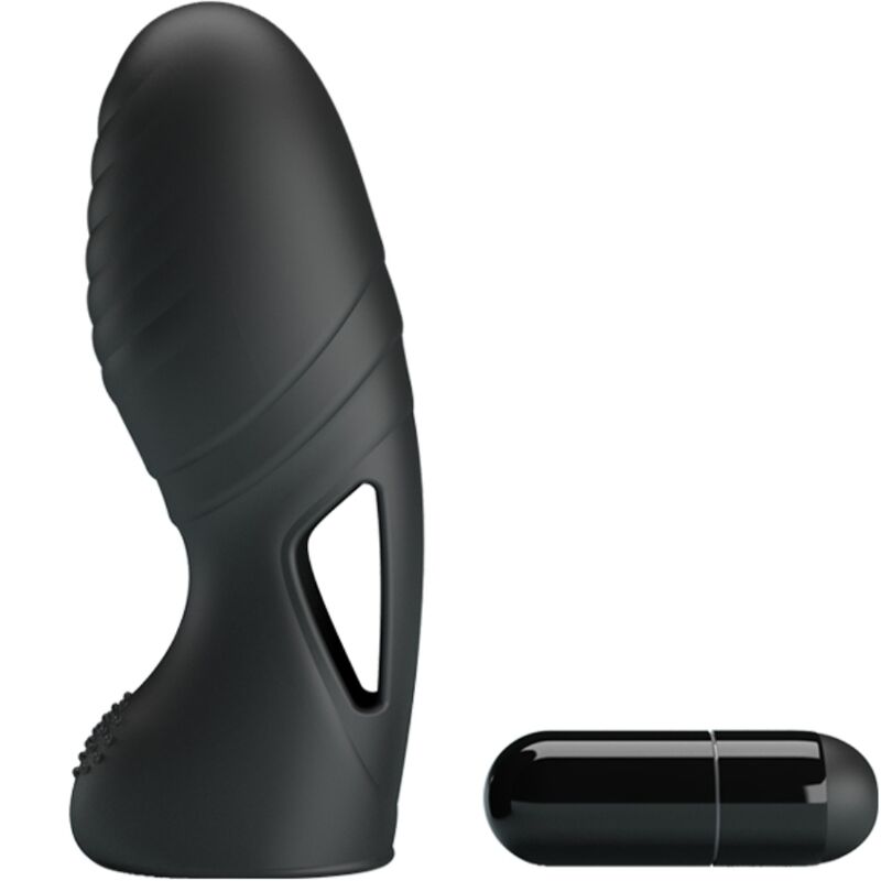 PRETTY LOVE - ALAN VIBRADOR DE DEDOS DE SILICONA NEGRO
