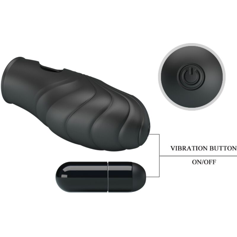 PRETTY LOVE - VIBRADOR DE DEDO DE SILICONA LICH NEGRO
