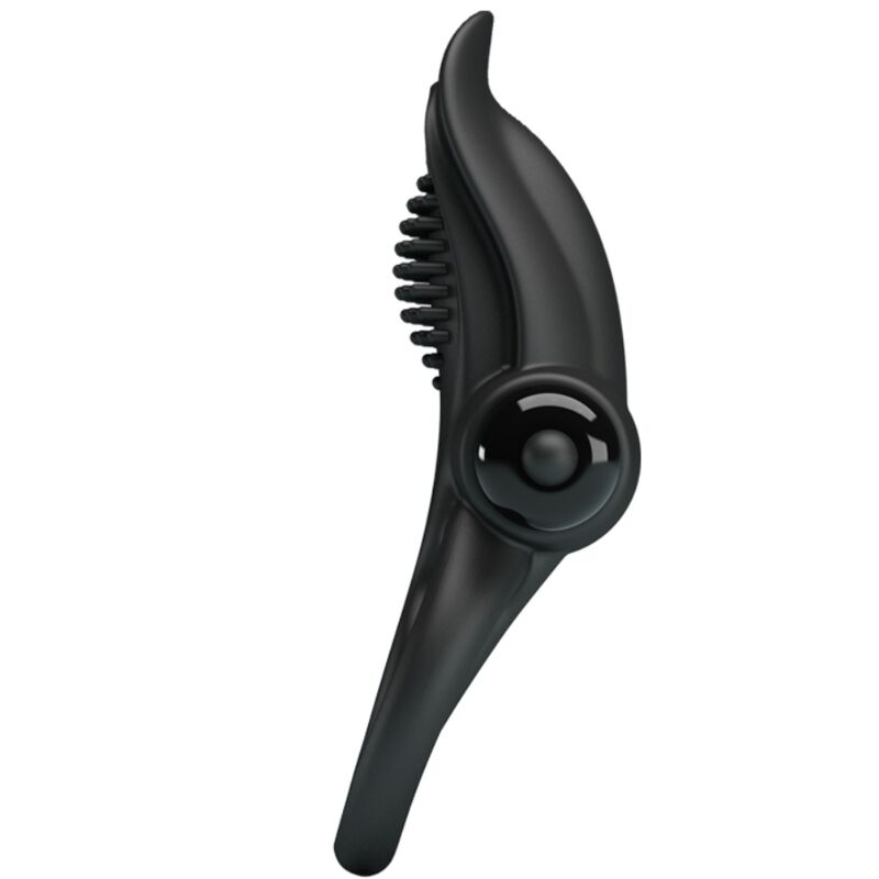 PRETTY LOVE - DOBLE ANILLO VIBRADOR + ESTIMULADOR DE CLÍTORIS 10 VIBRACIONES NEGRO
