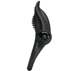 PRETTY LOVE - DOBLE ANILLO VIBRADOR + ESTIMULADOR DE CLÍTORIS 10 VIBRACIONES NEGRO
