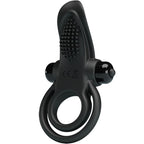 PRETTY LOVE - DOBLE ANILLO VIBRADOR + ESTIMULADOR DE CLÍTORIS 10 VIBRACIONES NEGRO