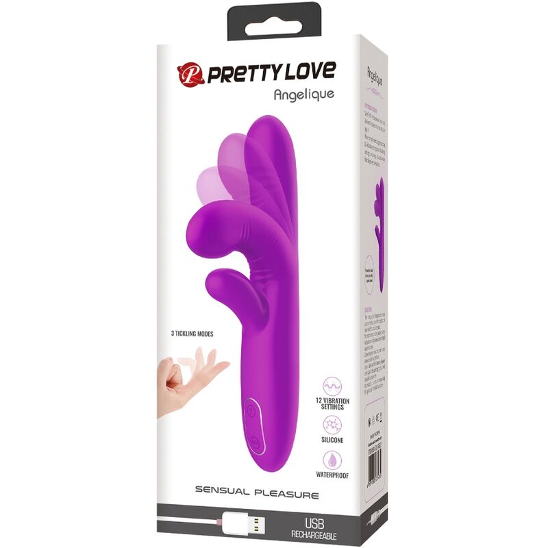 PRETTY LOVE - VIBRATEUR MULTIFONCTION ANGELIQUE + STIMULATEUR DE CLITORIS VIOLET