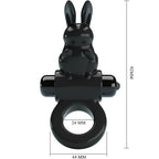 PRETTY LOVE - ANILLO VIBRADOR EXCITANTE CONEJO 10 VIBRACIONES NEGRO