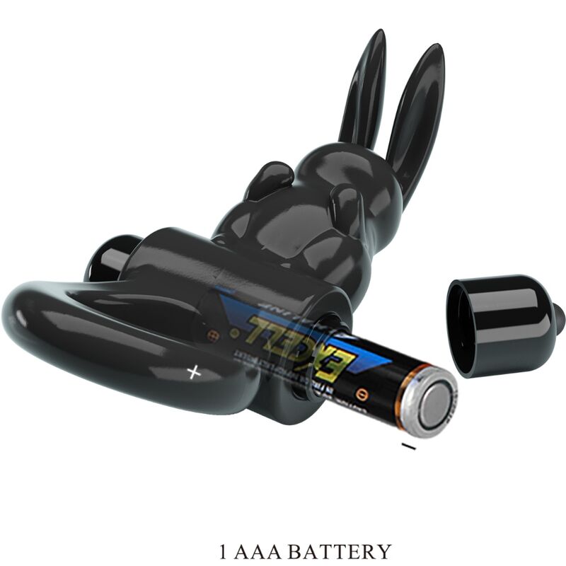 PRETTY LOVE - ANILLO VIBRADOR EXCITANTE CONEJO 10 VIBRACIONES NEGRO
