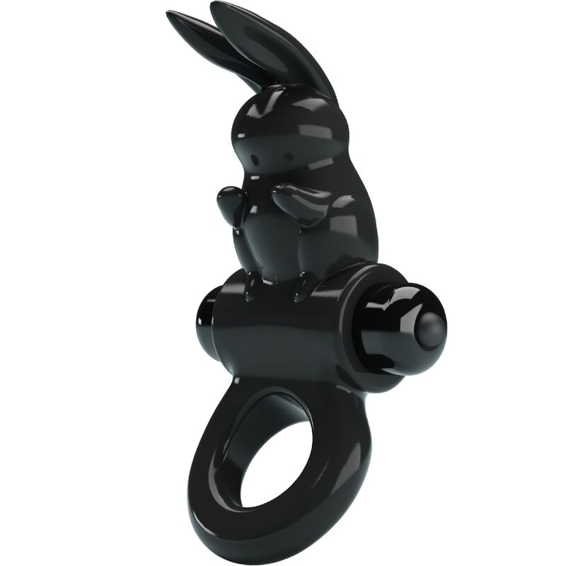 PRETTY LOVE - ANILLO VIBRADOR EXCITANTE CONEJO 10 VIBRACIONES NEGRO