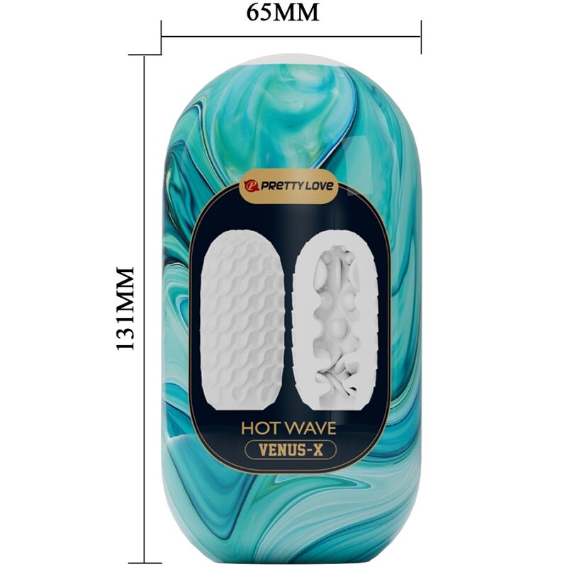 PRETTY LOVE - MASTURBADOR PARA HOMBRE DE SILICONA HOT WAVE BLANCO