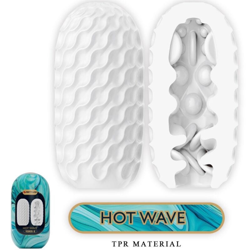 PRETTY LOVE - MASTURBADOR PARA HOMBRE DE SILICONA HOT WAVE BLANCO