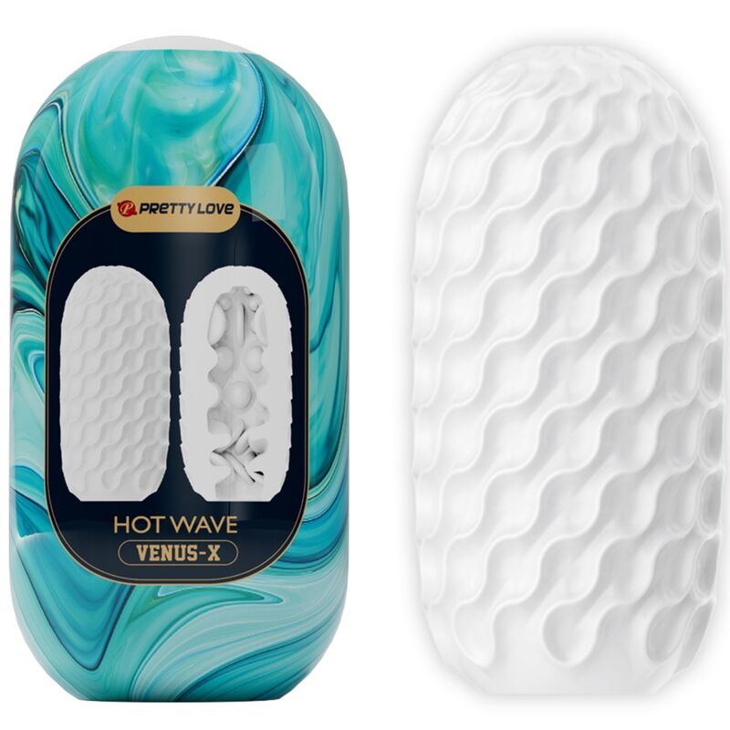 PRETTY LOVE - MASTURBADOR PARA HOMBRE DE SILICONA HOT WAVE BLANCO