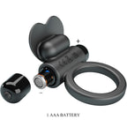 PRETTY LOVE - ANILLO VIBRADOR DEBONAIRE CONEJO 10 VIBRACIONES NEGRO