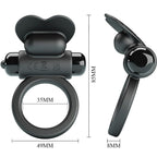PRETTY LOVE - ANILLO VIBRADOR DEBONAIRE CONEJO 10 VIBRACIONES NEGRO