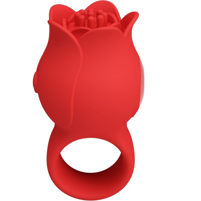 PRETTY LOVE - VIBRADOR DE DEDO CON FORMA DE ROSA JAE 10 VIBRACIONES ROJO