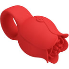 PRETTY LOVE - VIBRADOR DE DEDO CON FORMA DE ROSA JAE 10 VIBRACIONES ROJO