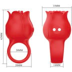 PRETTY LOVE - VIBRADOR DE DEDO CON FORMA DE ROSA JAE 10 VIBRACIONES ROJO
