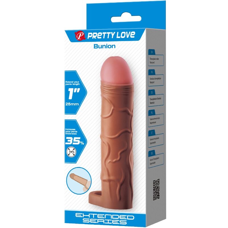 PRETTY LOVE - FUNDA PARA PENE CON FORMA DE CEBOLLA CON EXTENSIÓN DE 2,5 CM CARAMELO