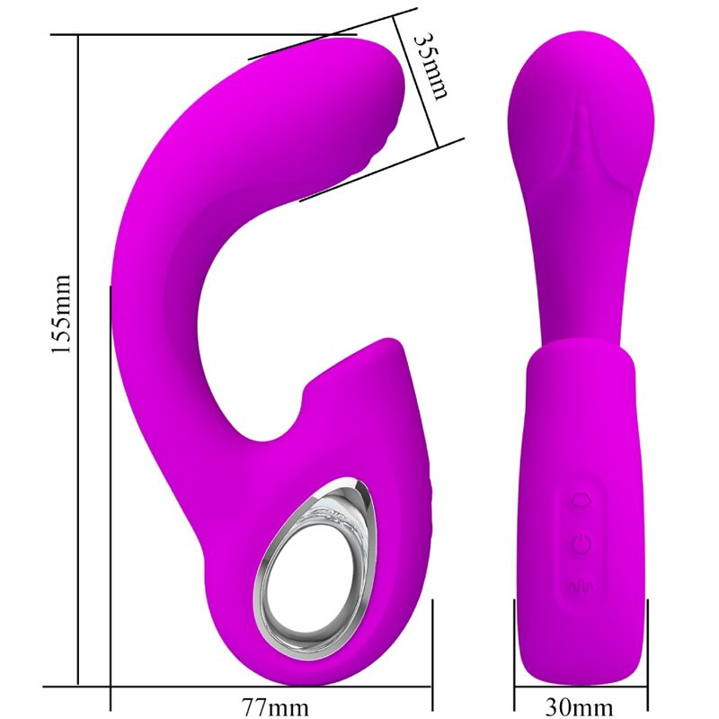 PRETTY LOVE - SIBEL VIBRATORE PUNTO G + STIMOLATORE CLITORIDEO SIBEL 10 VIBRAZIONI VIOLA