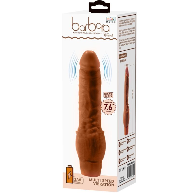 BAILE - VIBRATEUR RÉALISTE BARBARA 19,5 CM MULÂTRE