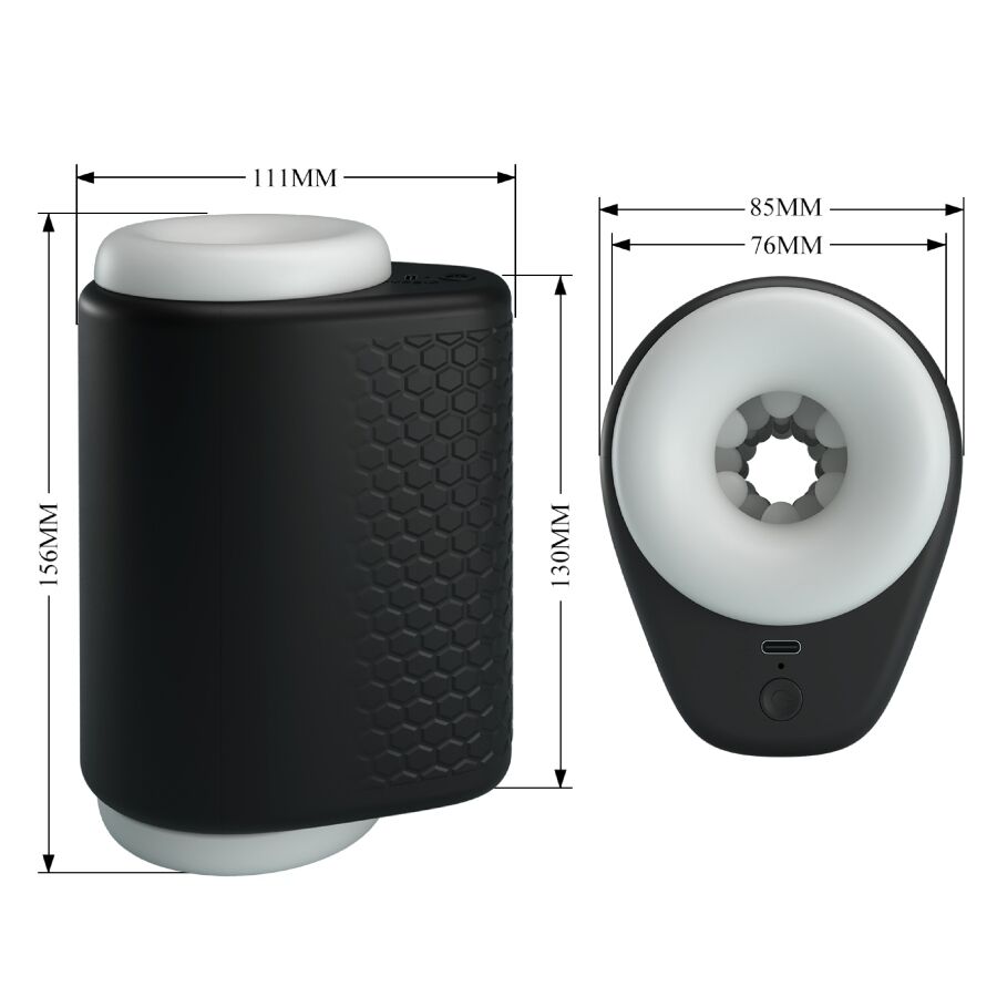 PRETTY LOVE - MASTURBATEUR POUR HOMME DJ GIRL AVEC VIBRATION 5 RÉGLAGES NOIR