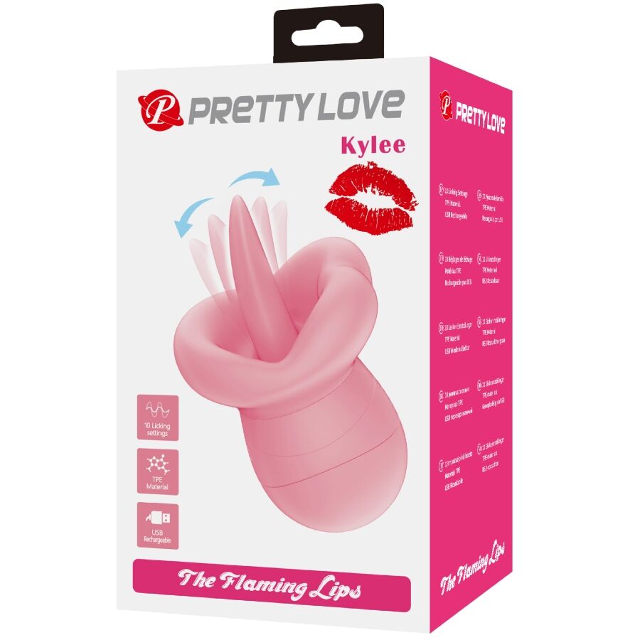 PRETTY LOVE - STIMULATEUR DE CLITORIS KYLEE TONGUE 10 VIBRATIONS ROSE NUDE