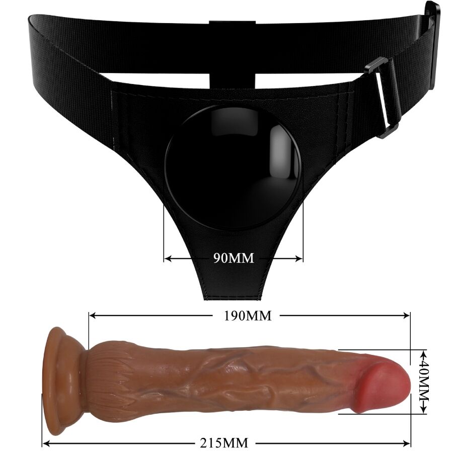 PRETTY LOVE - CULOTTE HARNAIS UNIVERSELLE KYTON AVEC GODE SQUIRTING 19 CM CARAMEL