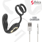IBIZA - WIGGLE remote-controlled rotating butt plug with perineal vibrations and penis-enhancing rings