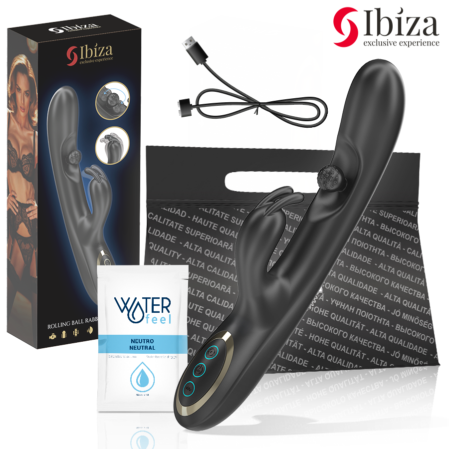 IBIZA - VIBRATORE RABBIT POTENTE CON PERLA MASSAGGIANTE ROTANTE