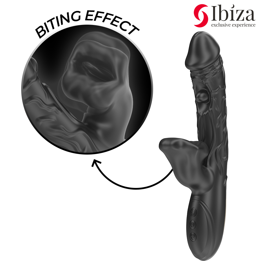 IBIZA - VIBRATEUR ET STIMULATEUR DE CLITORIS AVEC EFFET DE MORDRE ET DE ROTATION