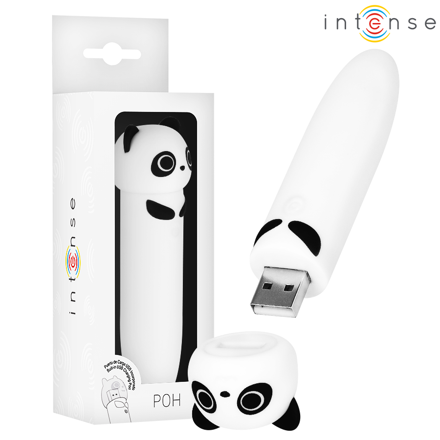 INTENSE - POH PANDA BALA VIBRADORA RECARGABLE POR USB 10 X 2,2 CM