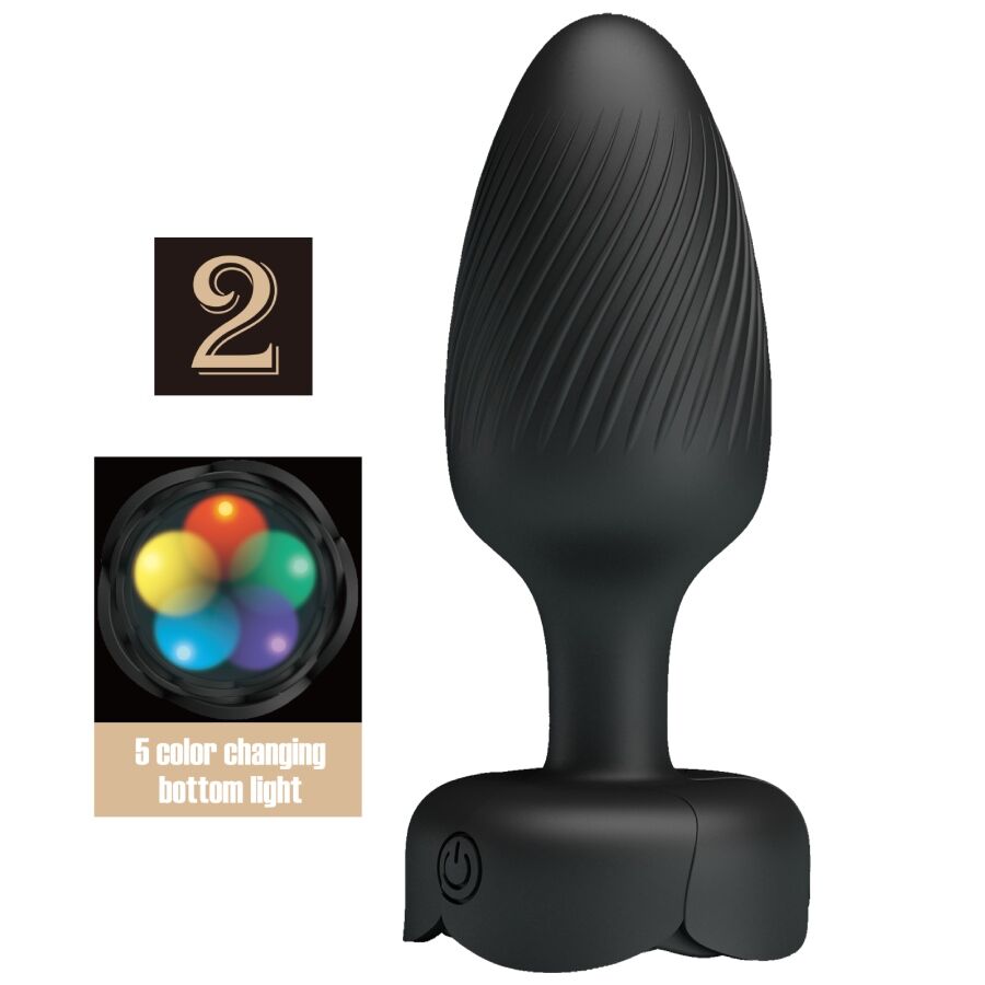 PRETTY LOVE - PLUG ANAL VARIAN CON LUZ LED NEGRO 10,8 CM