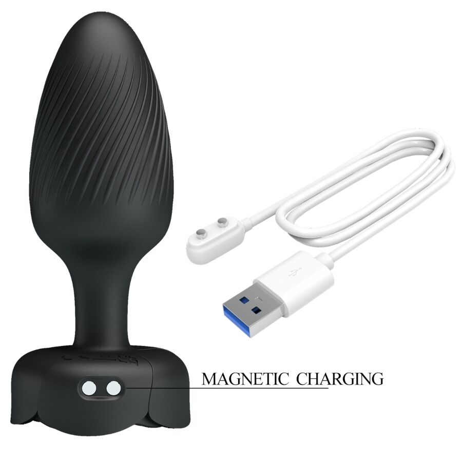 PRETTY LOVE - PLUG ANAL VARIAN CON LUZ LED NEGRO 10,8 CM