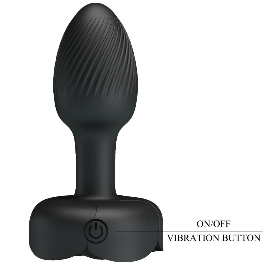 PRETTY LOVE - PLUG ANAL OLMAN CON LUZ LED NEGRO 8,8 CM
