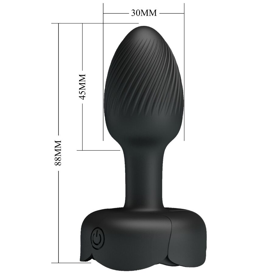 PRETTY LOVE - PLUG ANAL OLMAN CON LUZ LED NEGRO 8,8 CM