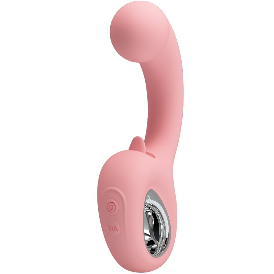 PRETTY LOVE - VIBRADOR PUNTO G + ESTIMULADOR DE CLÍTORIS ERYNNYES 10 VIBRACIONES ROSA