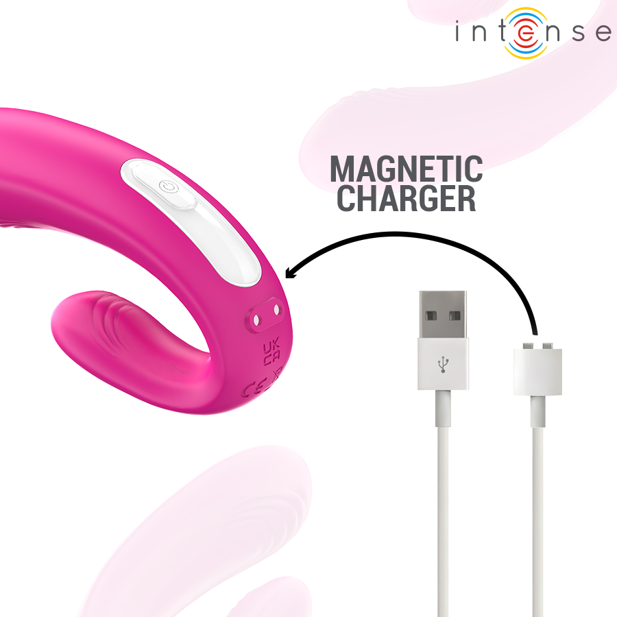 INTENSE - JANET DOBLE ESTIMULADOR Y VIBRADOR EN U CON MANDO A DISTANCIA ROSA