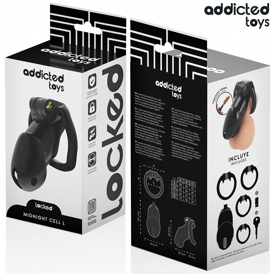 ADDICTED TOYS LOCKED - MINDNIGHT CELL CAGE À PÉNIS TAILLE L