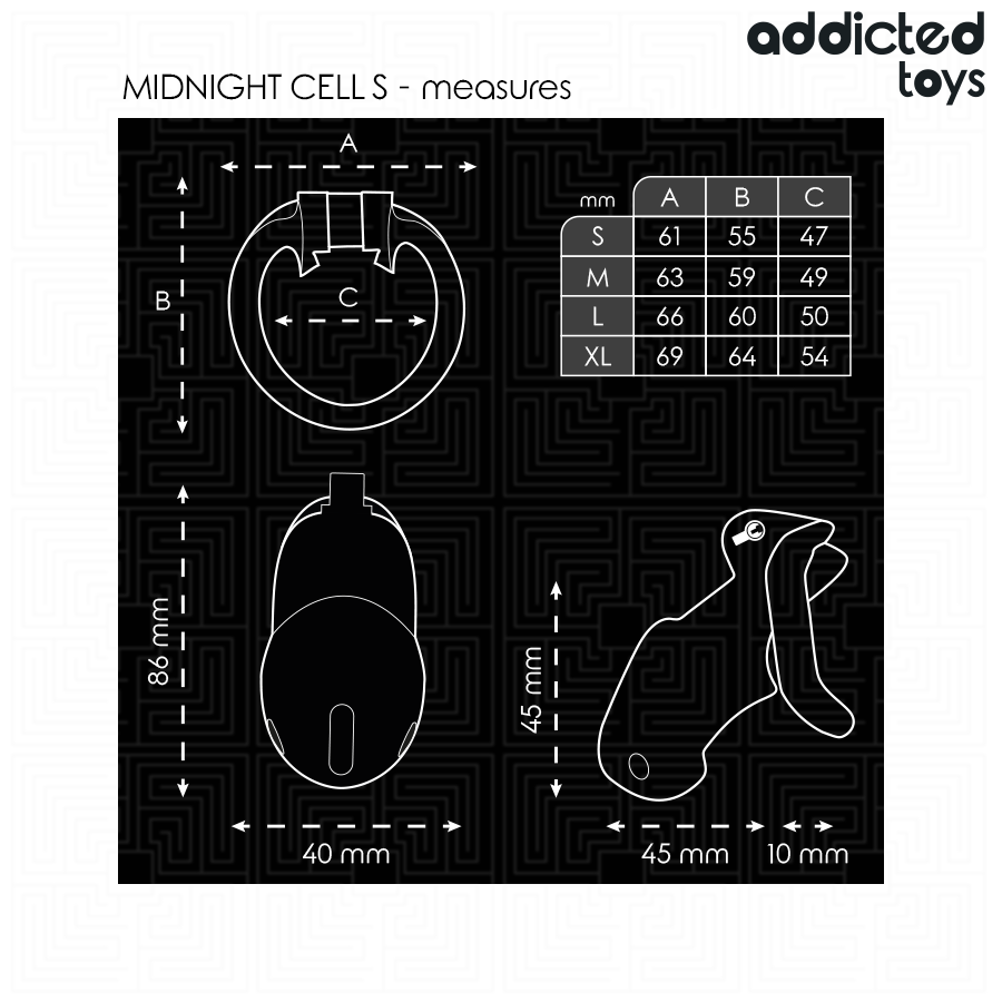 ADDICTED TOYS LOCKED - JAULA PARA PENE MINDNIGHT TALLA S