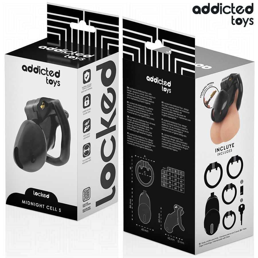 ADDICTED TOYS LOCKED - JAULA PARA PENE MINDNIGHT TALLA S