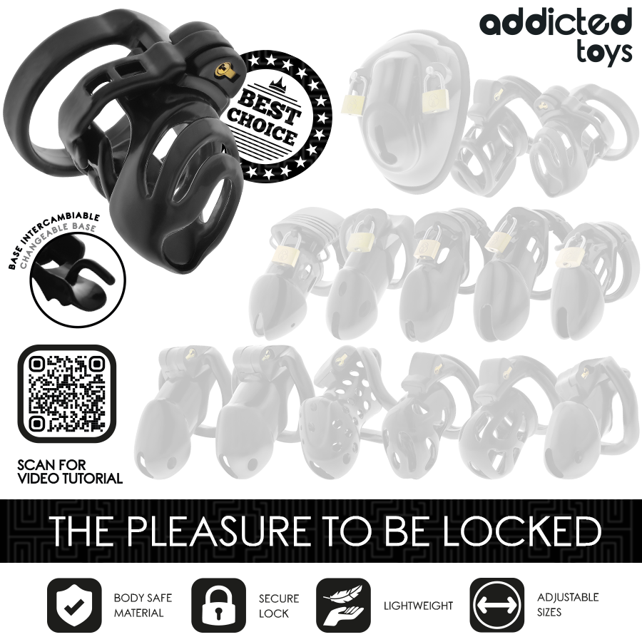 ADDICTED TOYS LOCKED - JAULA PARA PENE CON BLOQUEO ETERNO 9 CM