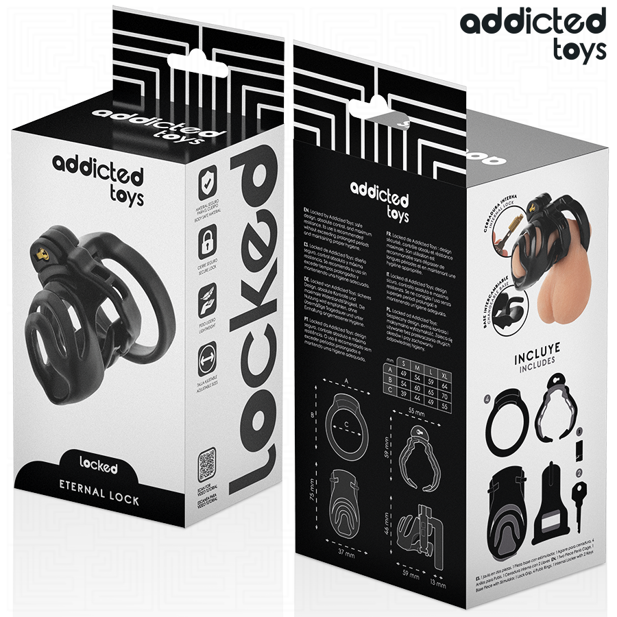ADDICTED TOYS LOCKED - JAULA PARA PENE CON BLOQUEO ETERNO 9 CM
